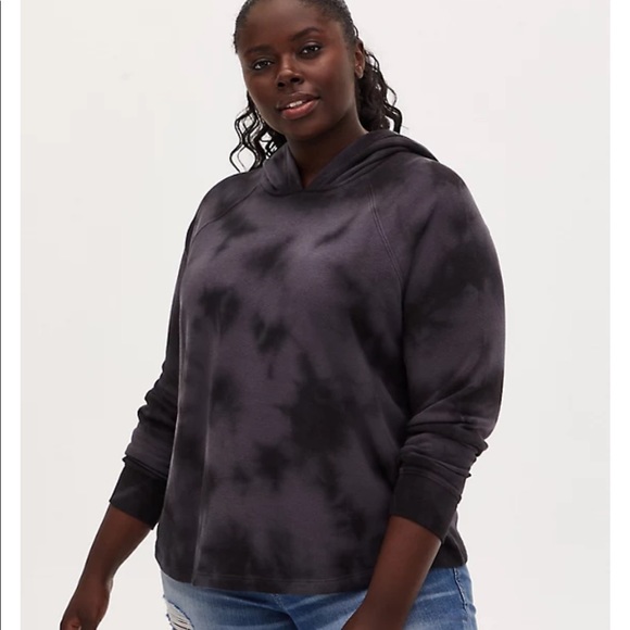 Torrid black and grey tie dye hoodie - Picture 2 of 3